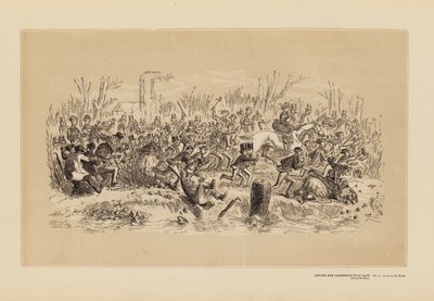 Oxford and Cambridge Boat Race, No 4, A run on the Banks during the Race by Hablot Knight (1815 92) Browne