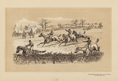 The Tumbletown Steeple-Chase, No 11, The Last Fence by Hablot Knight (1815 92) Browne