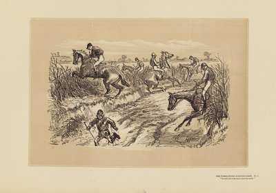 The Tumbletown Steeple-Chase, No 7, The Lane by Hablot Knight (1815 92) Browne