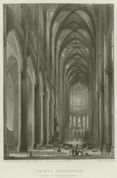 Amiens Cathedral, View of the Nave, looking East by Hablot Knight Browne