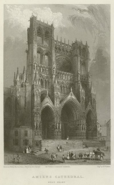 Amiens Cathedral, West Front by Hablot Knight Browne