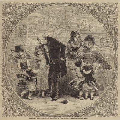 Grandpapa and Grandmamma Welcomed by the Younger Branches by Hablot Knight Browne
