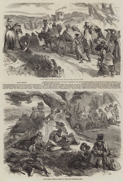 Hop Picking by Hablot Knight Browne