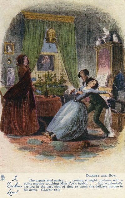 In Dickens Land - Dombey and Son Postcard, c.1907 by Hablot Knight Browne