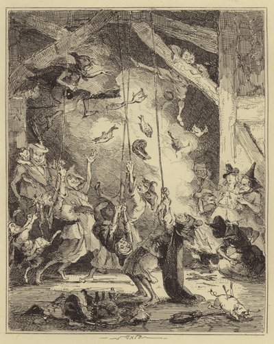 Meeting of Witches by Hablot Knight Browne