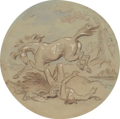 One of eighteen designs for a series of plates illustrating Venus and Adonis by Hablot Knight Browne