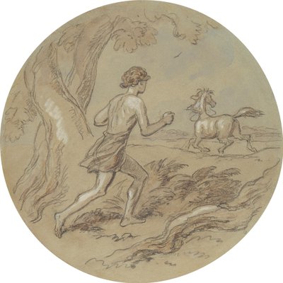 One of eighteen designs for a series of plates illustrating Venus and Adonis by Hablot Knight Browne