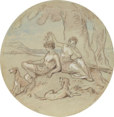 One of eighteen designs for a series of plates illustrating Venus and Adonis by Hablot Knight Browne