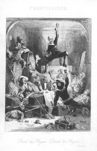 Scene from Old St Pauls by William Harrison Ainsworth, 1855 by Hablot Knight Browne