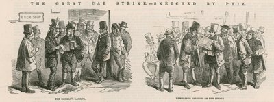 The Great Cab Strike - sketches by Phiz by Hablot Knight Browne