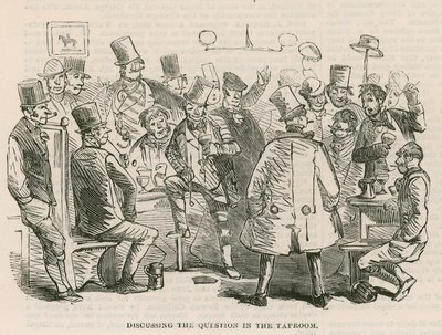 The Great Cab Strike: Discussing the Question in the Taproom by Hablot Knight Browne