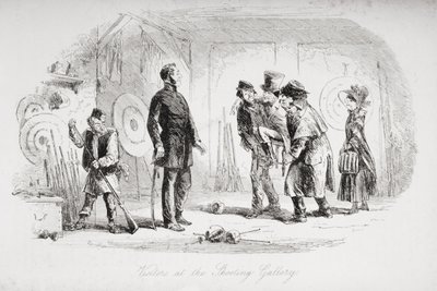 Visitors at the Shooting Gallery by Hablot Knight Browne