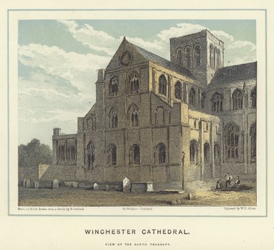 Winchester Cathedral, view of the north transept by Hablot Knight Browne
