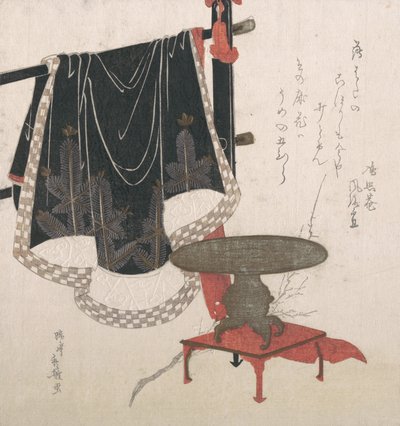 Flower Vase with Stand, Dress Hanging on a Clothesrack by Hachifusa Shuri