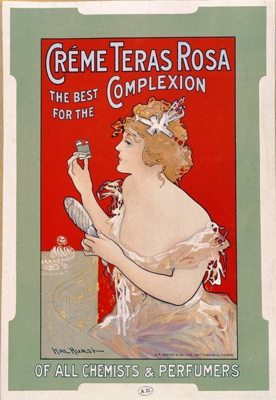 Poster advertising the beauty cream 