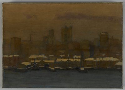 River Front, New York in Winter by Hamilton Easter Field