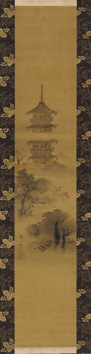 A Pagoda, Edo Period by Hanabusa Itcho