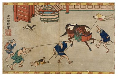 Horse startled by kite, c.1830-1839 by Hanabusa Itcho