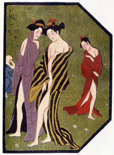 Young Japanese women leaving the bath - in 