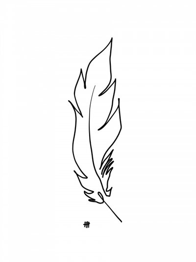 Minimalist Feather Outline by Hanna Lee Tidd