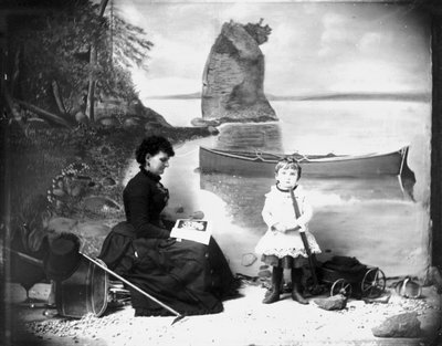 Hannah Maynard and a Small Girl with Her Wagon by Hannah Maynard