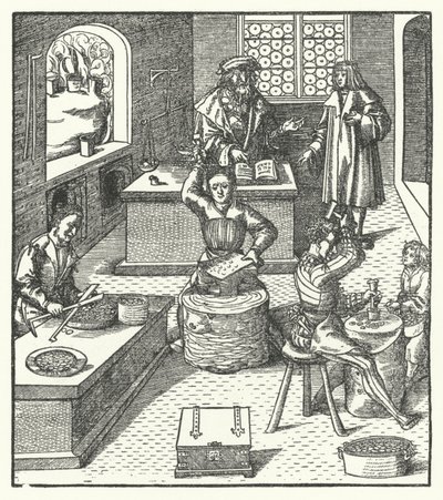 Archduke Maximilian of Austria at the mint by Hans (after) Burgkmair
