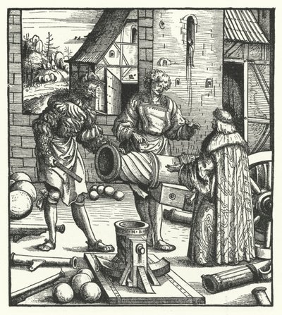 Archduke Maximilian of Austria Consulting Gunsmiths by Hans (after) Burgkmair