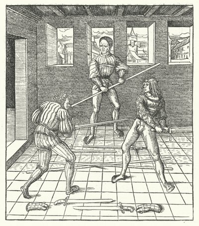 Archduke Maximilian of Austria Learning the Art of Fencing by Hans (after) Burgkmair