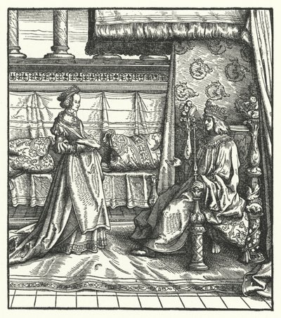 Charles the Bold, Duke of Burgundy, with his daughter Mary, who later married the future Holy Roman Emperor Maximilian I in 1477 by Hans (after) Burgkmair