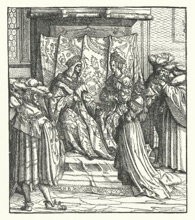 Eleanor of Portugal Receiving the Marriage Proposal of Frederick of Austria, King of the Romans by Hans (after) Burgkmair