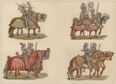 Knights on Horseback by Hans (after) Burgkmair
