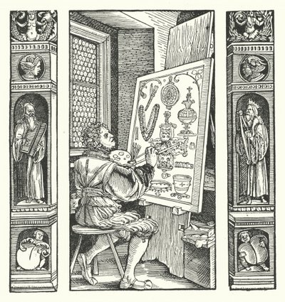 The painter of jewels by Hans (after) Burgkmair