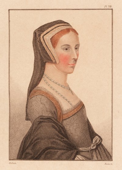 Anne Cresacre, aged 15, ward of Sir Thomas More (engraving) by Hans (after) Holbein the Younger
