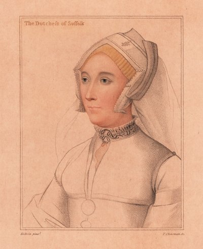 Catherine Brandon, Duchess of Suffolk (engraving) by Hans (after) Holbein the Younger