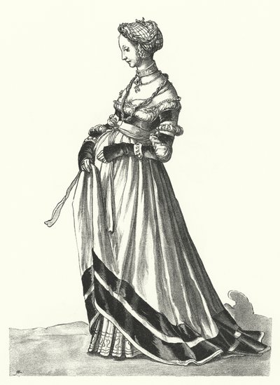 Costume of a Woman of Basel by Hans (after) Holbein the Younger