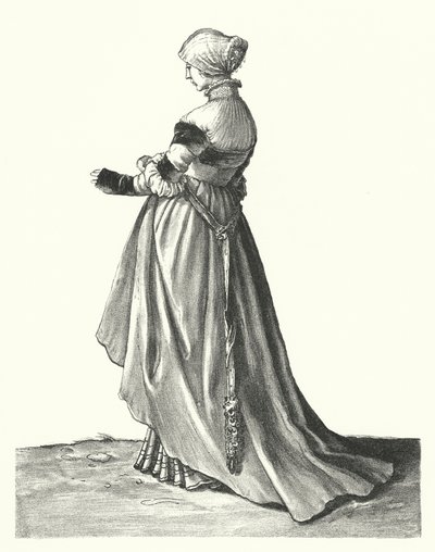 Costume of a Woman of Basel by Hans (after) Holbein the Younger