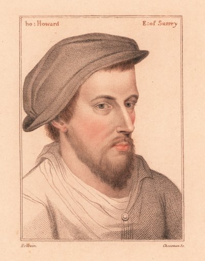 Henry Howard, Earl of Surrey, poet executed for treason (engraving) by Hans (after) Holbein the Younger