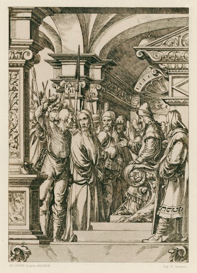 Jesus Christ in Front of Caiaphas by Hans (after) Holbein the Younger