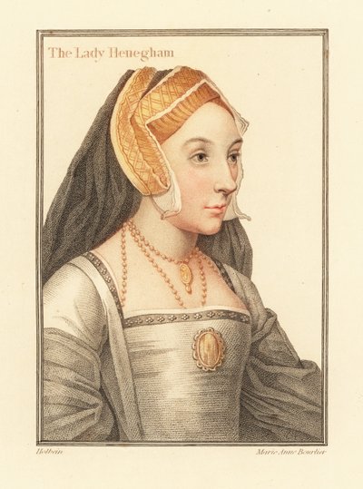 Mary Shelton, Lady Heveningham (engraving) by Hans (after) Holbein the Younger
