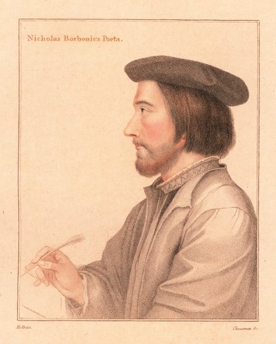 Nicholas Borbonius, Latin poet and tutor (engraving) by Hans (after) Holbein the Younger
