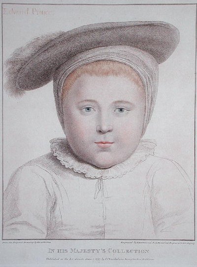 Portrait of Edward VI engraved by Francesco Bartolozzi 1796 by Hans (after) Holbein the Younger