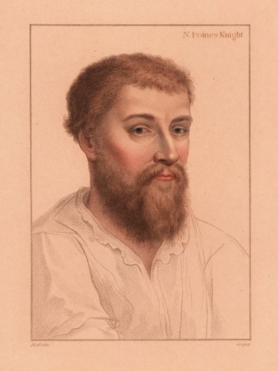 Sir Nicholas Poyntz (1510-1556), English courtier (engraving) by Hans (after) Holbein the Younger