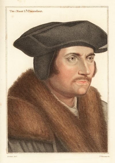 Sir Thomas More, Lord Chancellor to King Henry VIII (engraving) by Hans (after) Holbein the Younger