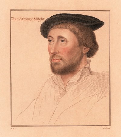 Sir Thomas le Strange of Hunstanton, High Sheriff of Norfolk (engraving) by Hans (after) Holbein the Younger