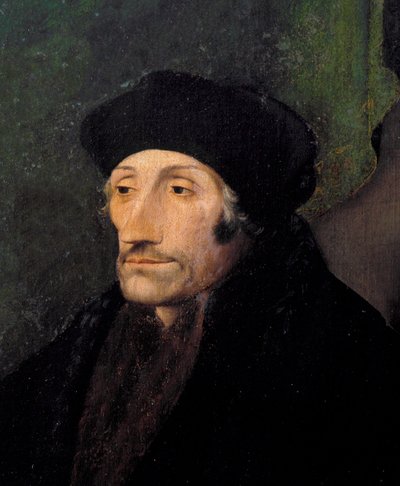 Portrait of Erasmus of Rotterdam, Dutch humanist by Hans (attr. to) Holbein the Younger