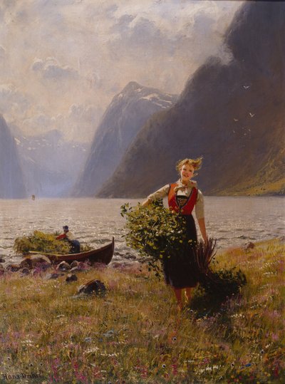 Dairymaid and Bunch of Leaves by Hans Andreas Dahl