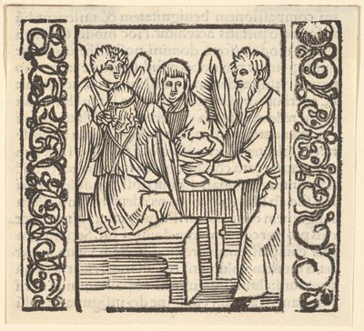 Angels Served at a Table, Illustration from Speculum Passionis by Hans Baldung