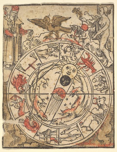 Chart of the Signs of the Zodiac with Venus, Cupid, and a Bishop Saint by Hans Baldung