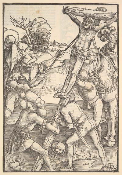 The Raising of the Cross (verso: The Raising of the Cross, from Speculum Passionis Domini) by Hans Baldung