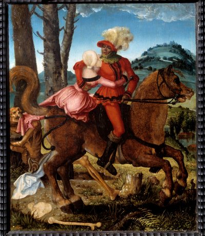 The Knight, the Girl and Death. Death is represented in allegorical form by Hans Baldung Grien
